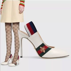 Gucci Web Accent Sylvie Leather Pumps